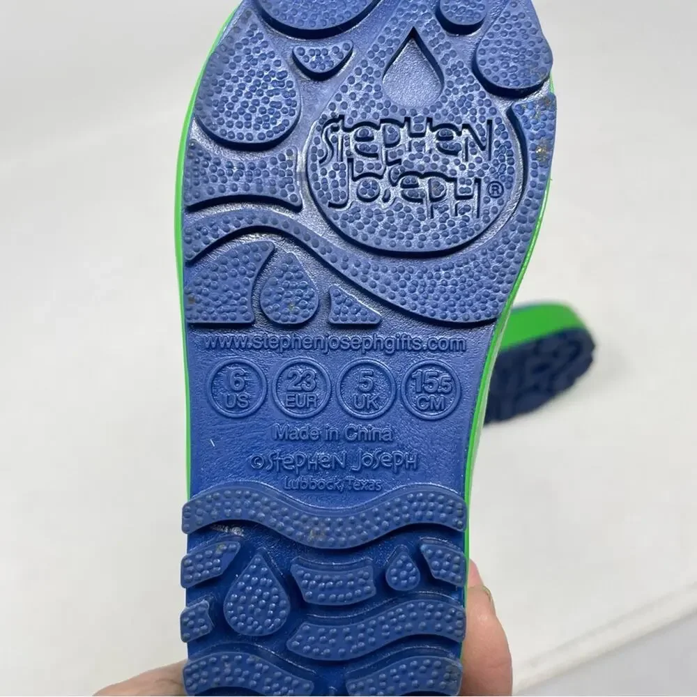 Stephen Joseph Blue Vehicle Print Kid's Rain Boots 6